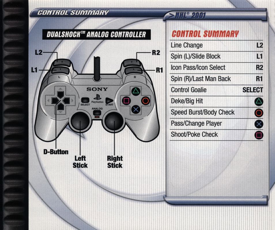 Inside Cover for NHL 2001 (PlayStation)