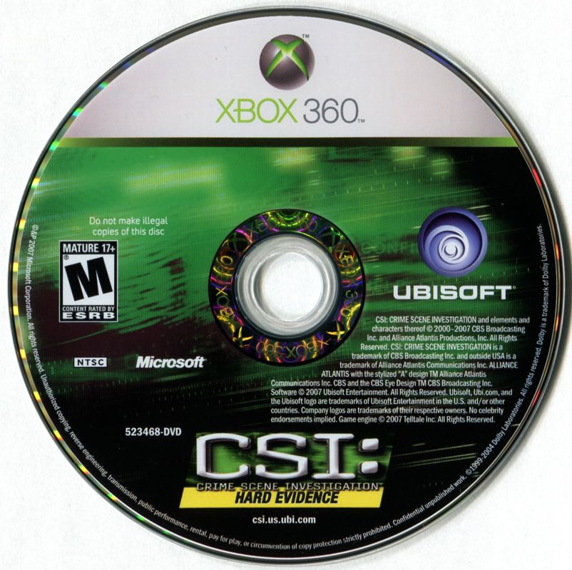 Media for CSI: Crime Scene Investigation - Hard Evidence (Xbox 360)