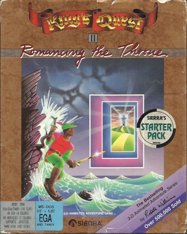 Front Cover for King's Quest II: Romancing the Throne (DOS) (Dual Media Release (Sierra's Starter Pack))