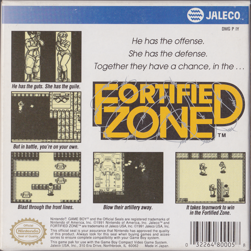 Back Cover for Fortified Zone (Game Boy)
