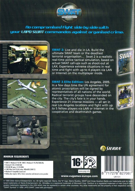 Back Cover for Police Quest: SWAT Generation (Windows)