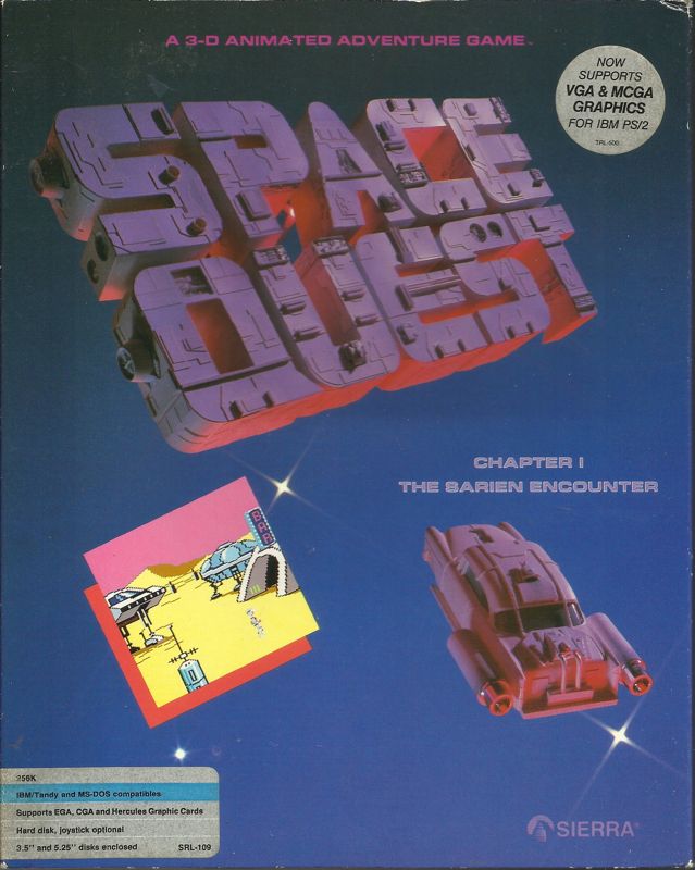 Front Cover for Space Quest: Chapter I - The Sarien Encounter (DOS) (5.25" Release (Support VGA/MCGA for IBM PS/2))