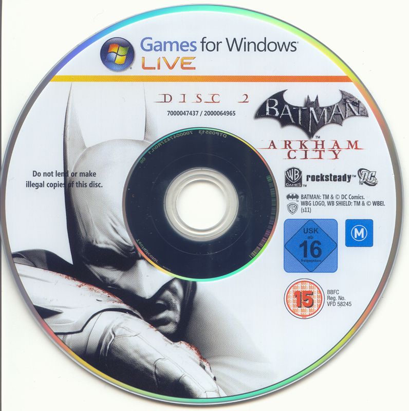 Media for Batman: Arkham City (Windows): Disc 2/2