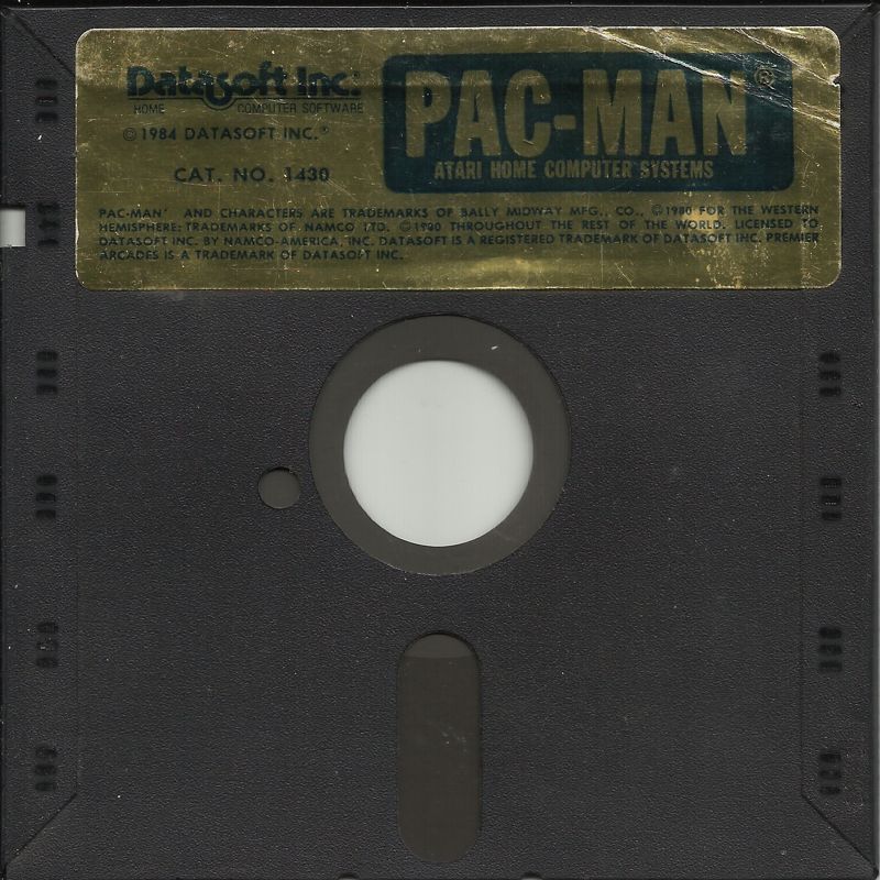 Media for Pac-Man (Atari 8-bit and Commodore 64) (Datasoft release): Atari side