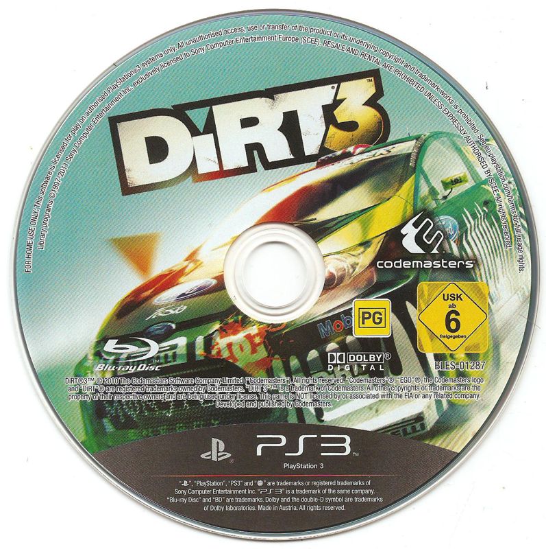 Media for DiRT 3 (PlayStation 3)