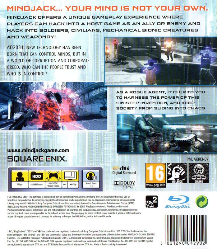 Mindjack cover or packaging material - MobyGames