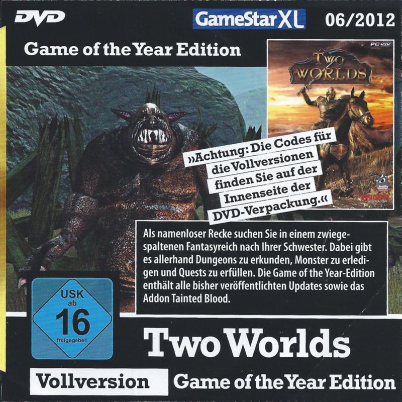 Front Cover for Two Worlds: Game of the Year Edition (Windows) (GameStar XL 06/2012 covermount)