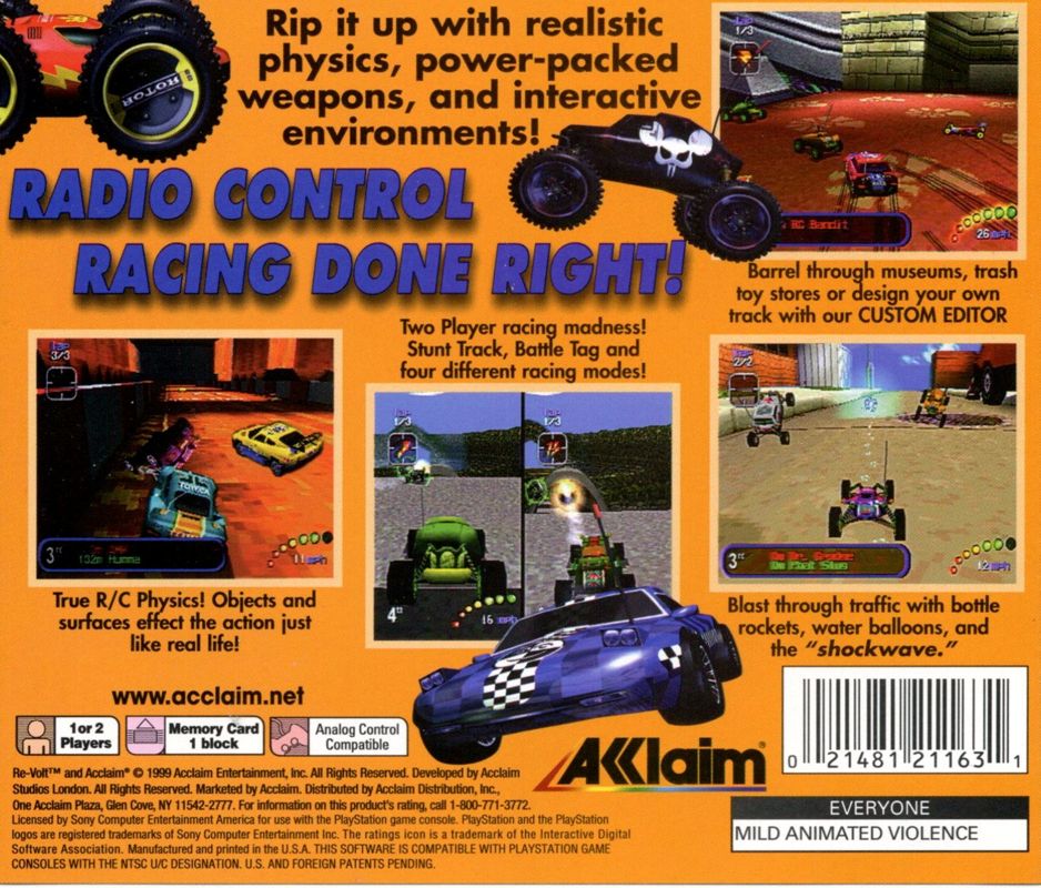 Back Cover for Re-Volt (PlayStation)