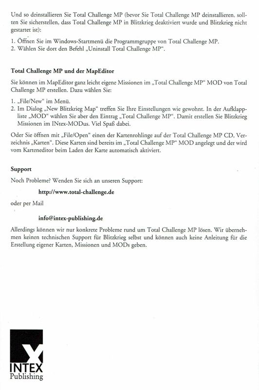 Manual for Total Challenge Multipack (Windows): Total Challenge MP - Back