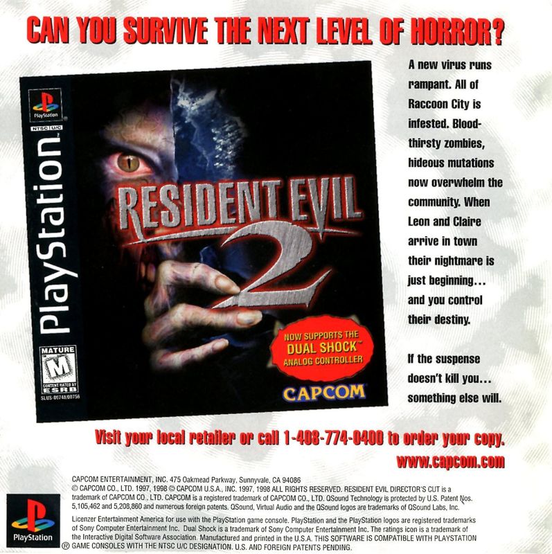 Inside Cover for Resident Evil: Director's Cut (PlayStation) (Greatest Hits release (supports Dual Shock)): Left