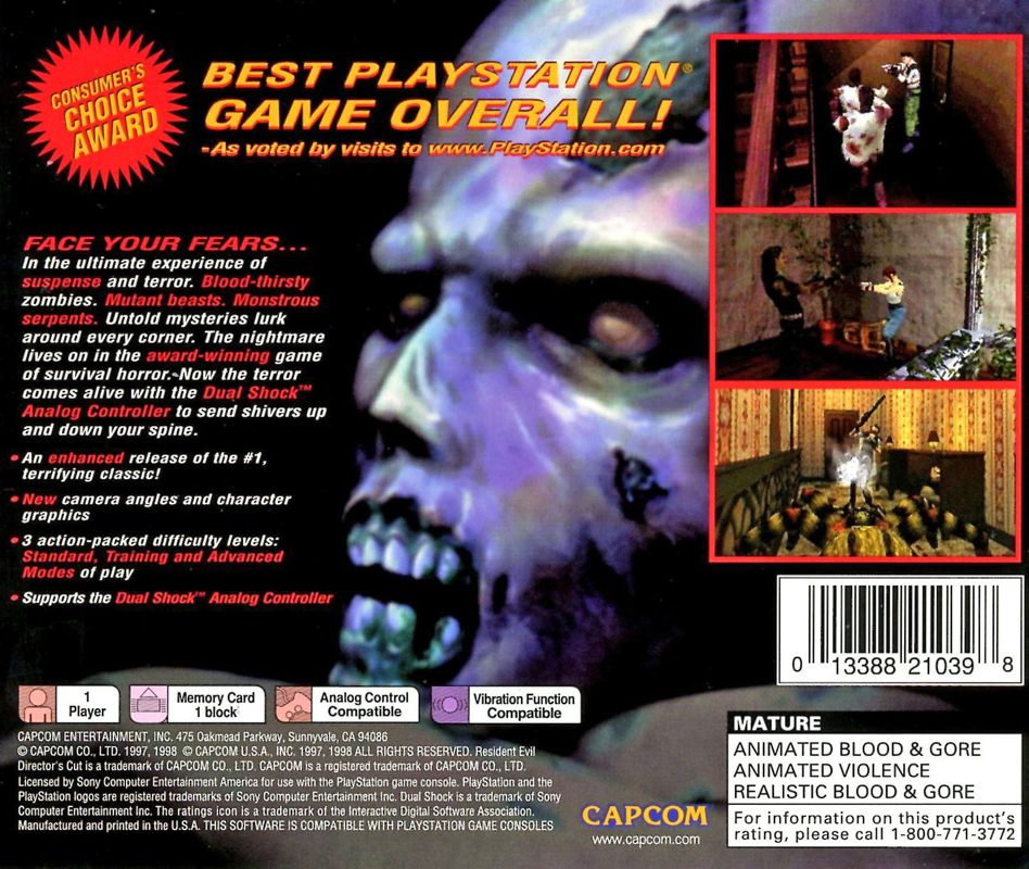 Resident Evil Directors Cut Cover Or Packaging Material Mobygames