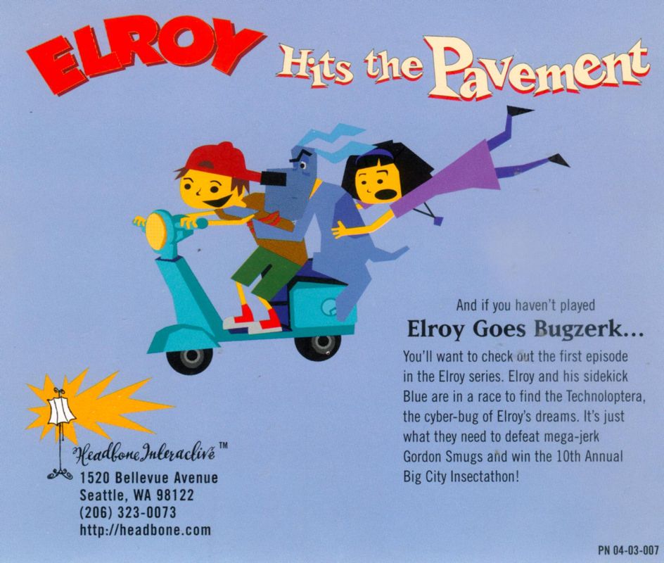 Other for Elroy Hits the Pavement (Macintosh and Windows and Windows 3.x): Jewel case -- back