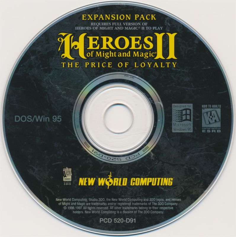 Media for Heroes of Might and Magic II: The Price of Loyalty (DOS and Windows)