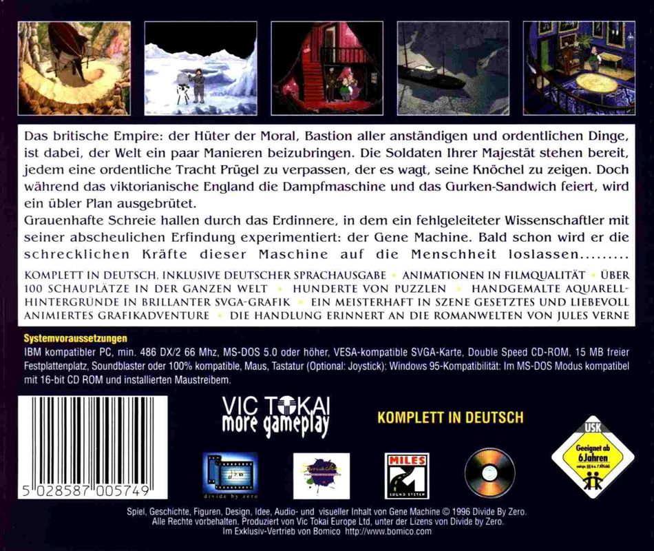 Other for The Gene Machine (DOS): Jewel Case - Back