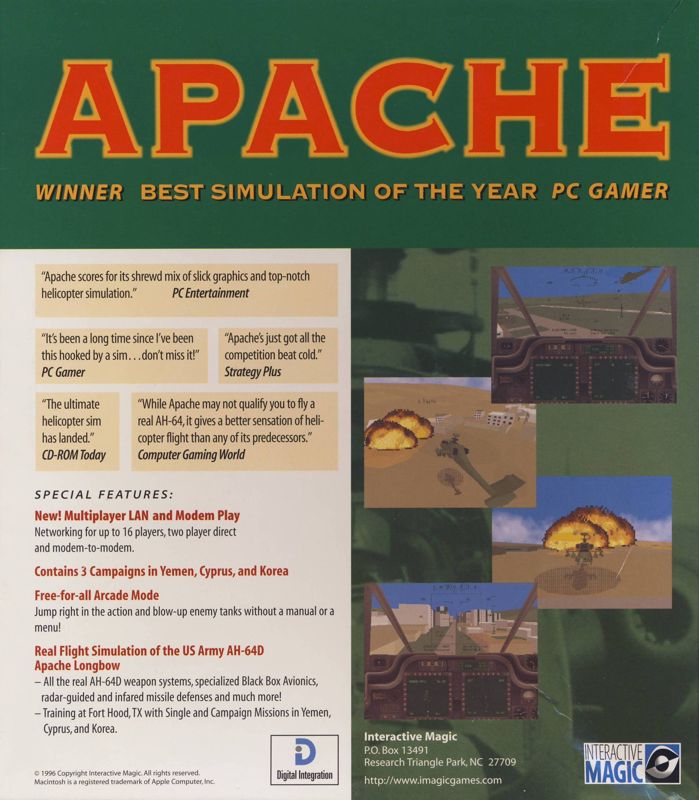 Back Cover for Apache (Macintosh)