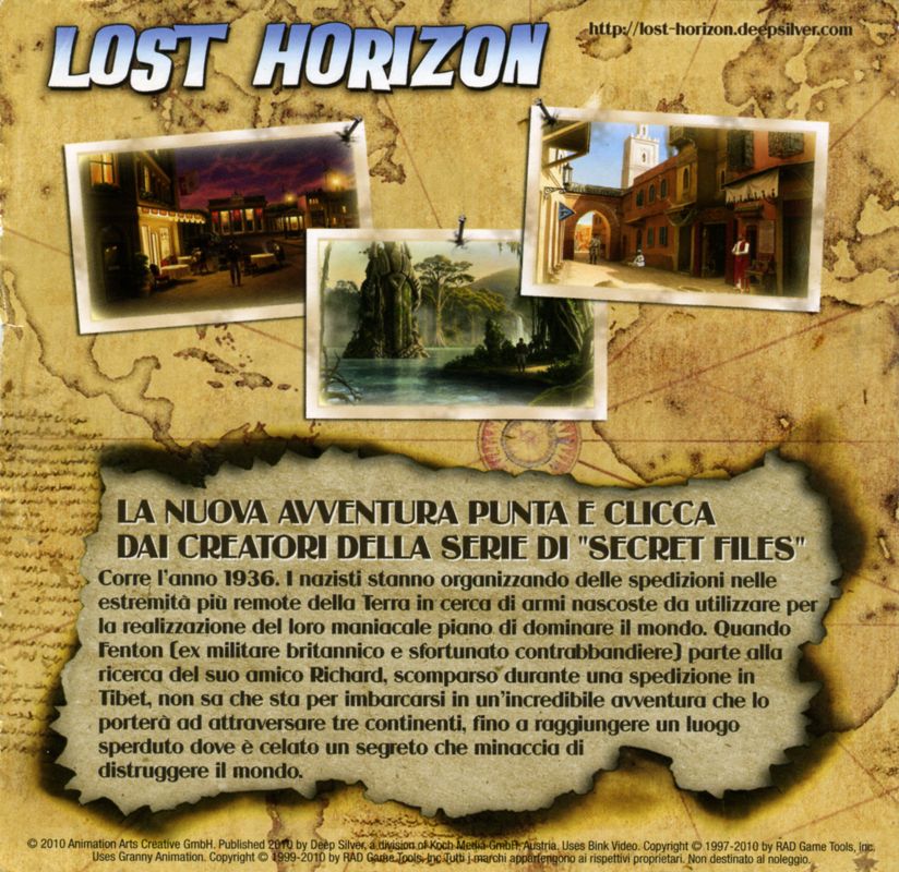 Other for Lost Horizon (Windows): Sleeve - Back