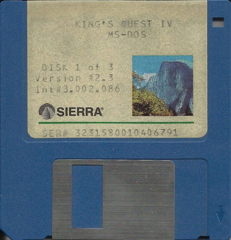 Media for King's Quest IV: The Perils of Rosella (DOS) (AGI version #2.3): 3.5" Disk (1/3)