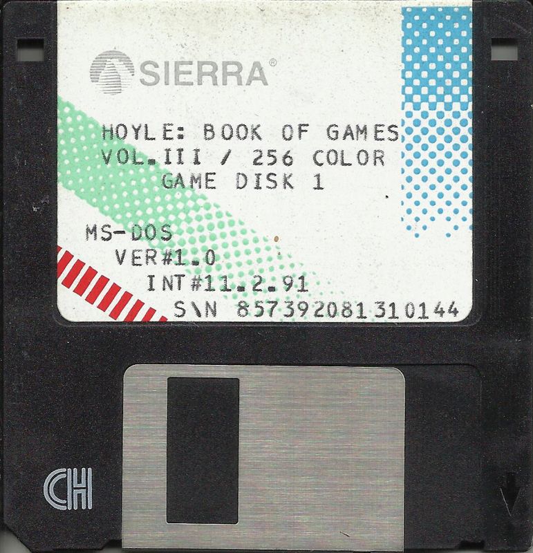 Media for Hoyle: Official Book of Games - Volume 3 (DOS) (Dual media release (EGA/VGA HD version 1.0)): 3.5" Game Disk 1 (256 color)