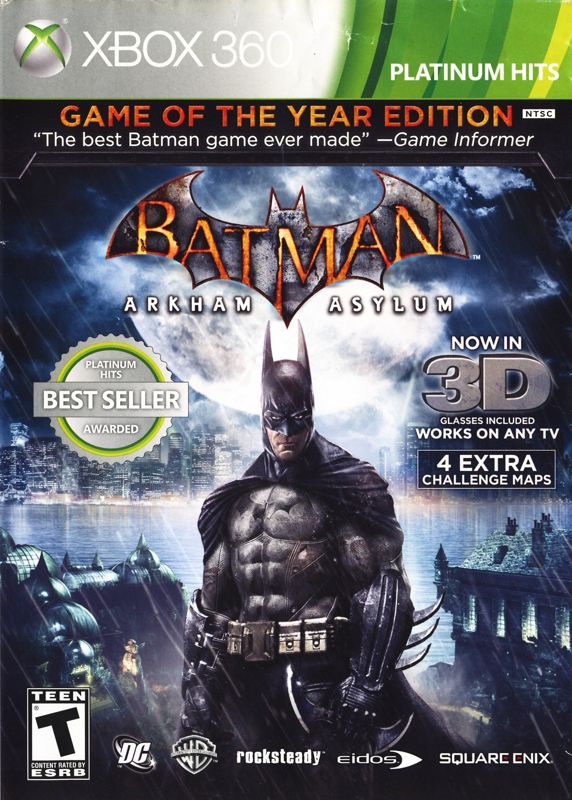 Front Cover for Batman: Arkham Asylum - Game of the Year Edition (Xbox 360) (Platinum Hits release)