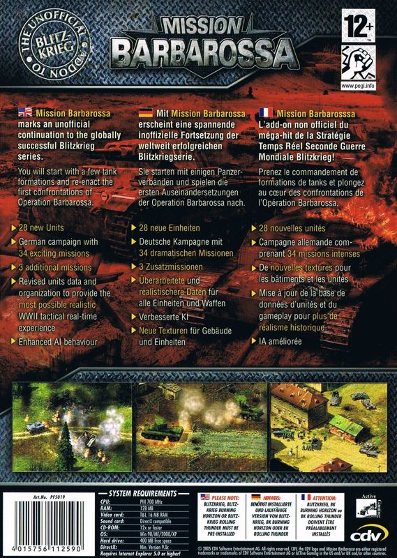 Back Cover for Mission Barbarossa (Windows)