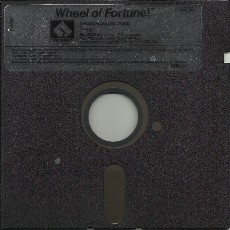 Media for Wheel of Fortune (DOS) (5.25" Release (Alternate Label))