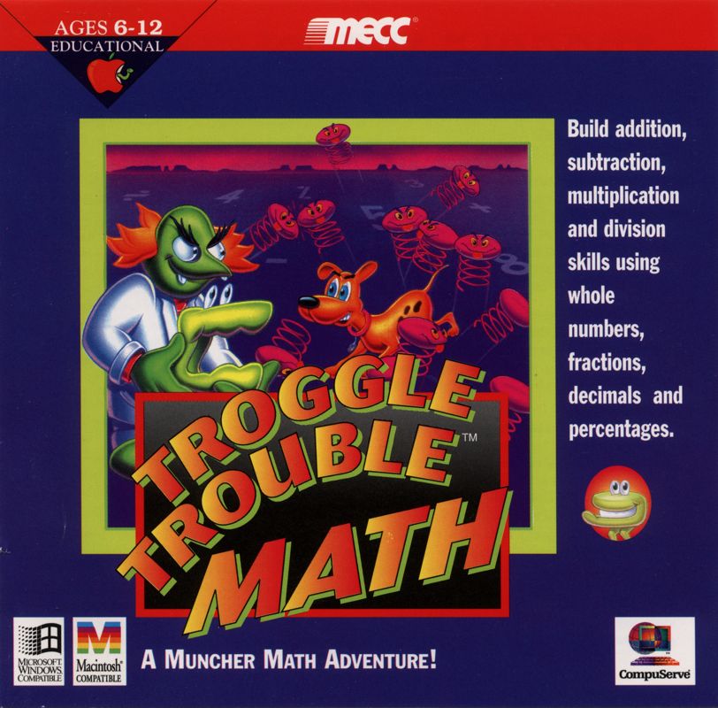 Front Cover for Troggle Trouble Math (Macintosh and Windows 3.x)