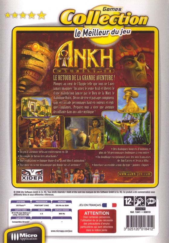 Back Cover for Ankh (Windows) ("Le Meilleur du Jeu" release (Micro Application 2008))
