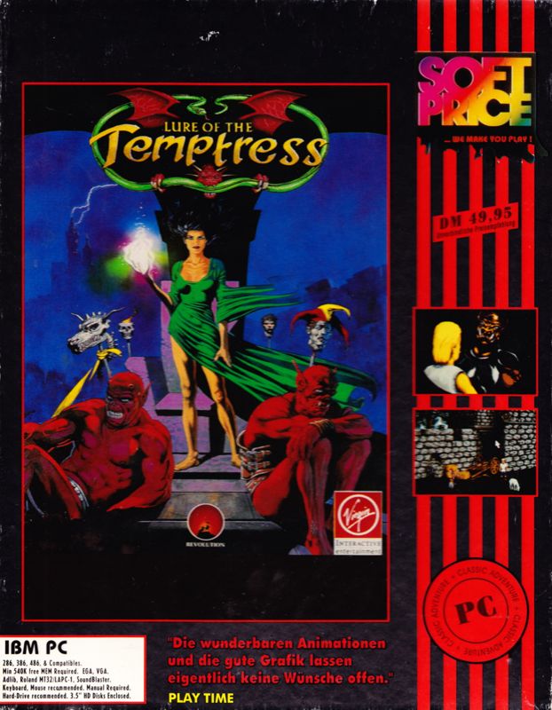 Front Cover for Lure of the Temptress (DOS) (Soft Price release)