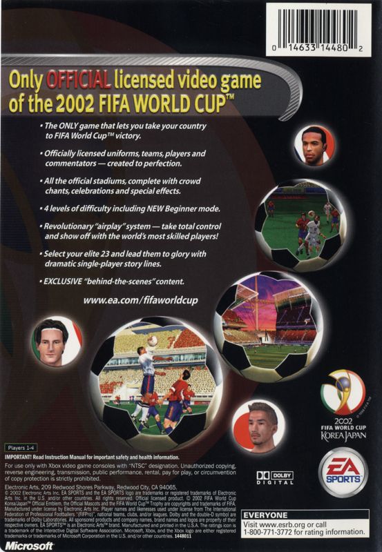 Back Cover for 2002 FIFA World Cup (Xbox)