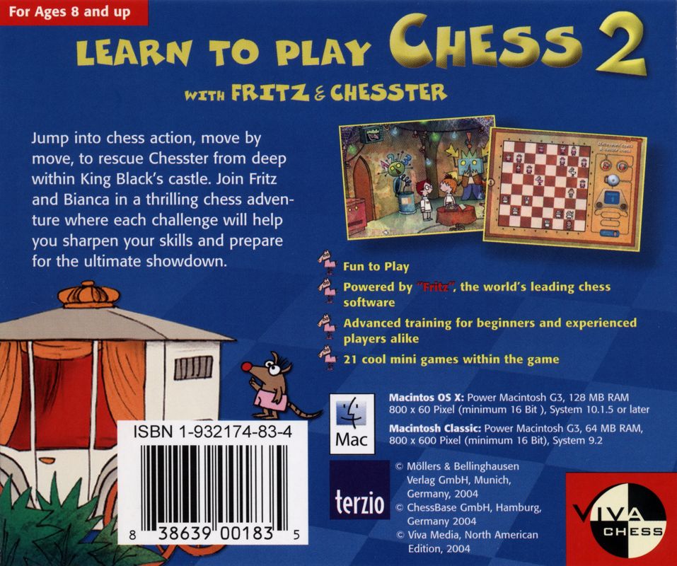 Back Cover for Learn to Play Chess with Fritz & Chesster 2: Chess in the Black Castle (Macintosh)