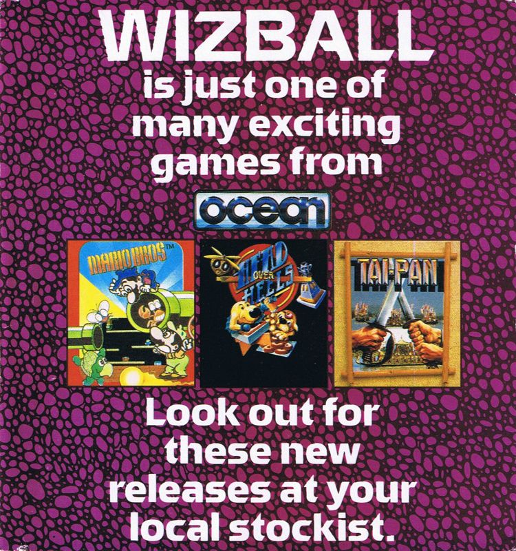 Inside Cover for Wizball (Commodore 64)
