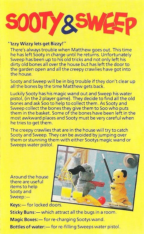 Inside Cover for Sooty & Sweep (Commodore 64)