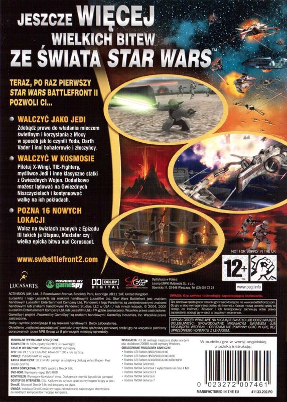 Back Cover for Star Wars: Battlefront II (Windows)