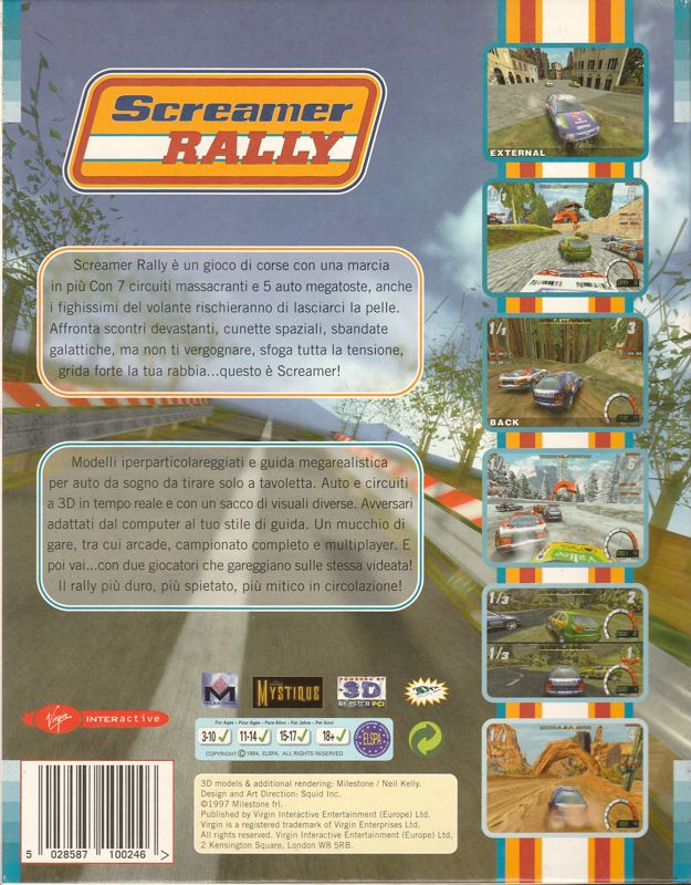 Back Cover for Screamer Rally (DOS)