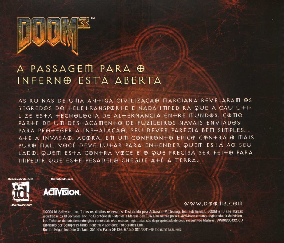 Other for Doom³ (Windows): Jewel Case - Back (Disc 2 and 3)