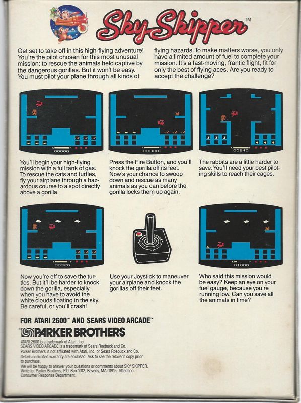 Back Cover for Sky Skipper (Atari 2600)