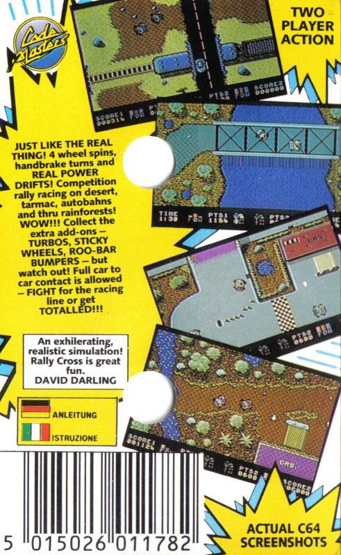 Back Cover for Rallycross Simulator (Commodore 64)