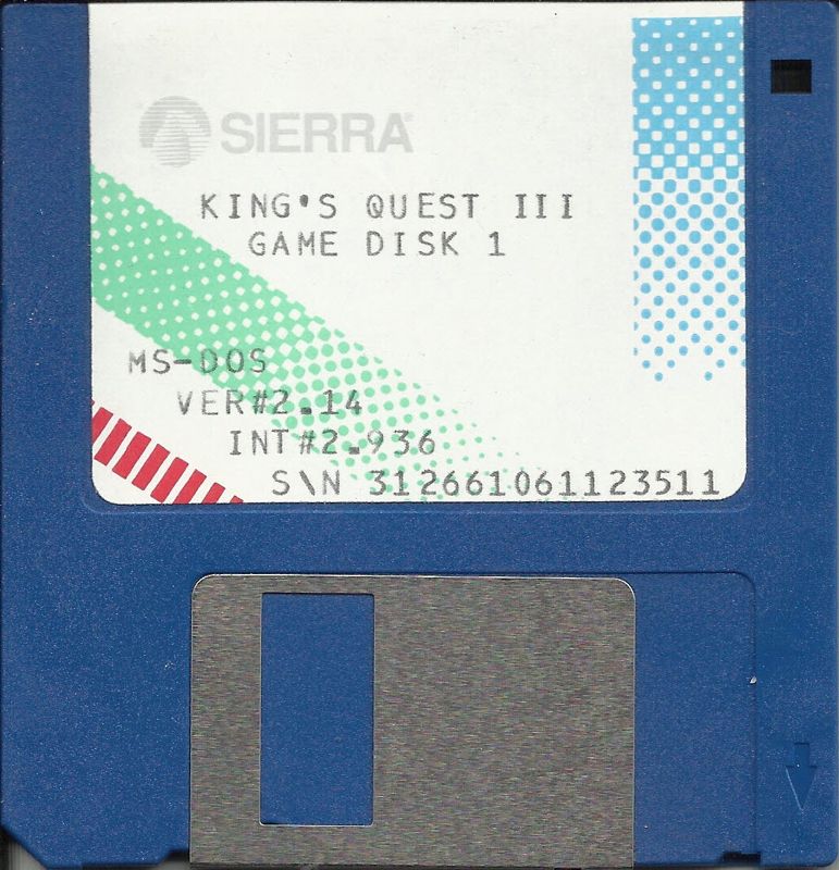 Media for King's Quest III: To Heir is Human (DOS) (Dual Media Release (ver #2.14 / Int #2.936)): Disk 1/2