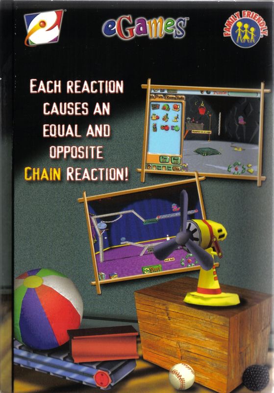 Front Cover for Chain Reaction (Windows): This panel folds behind the front cutaway panel and is partially revealed by it