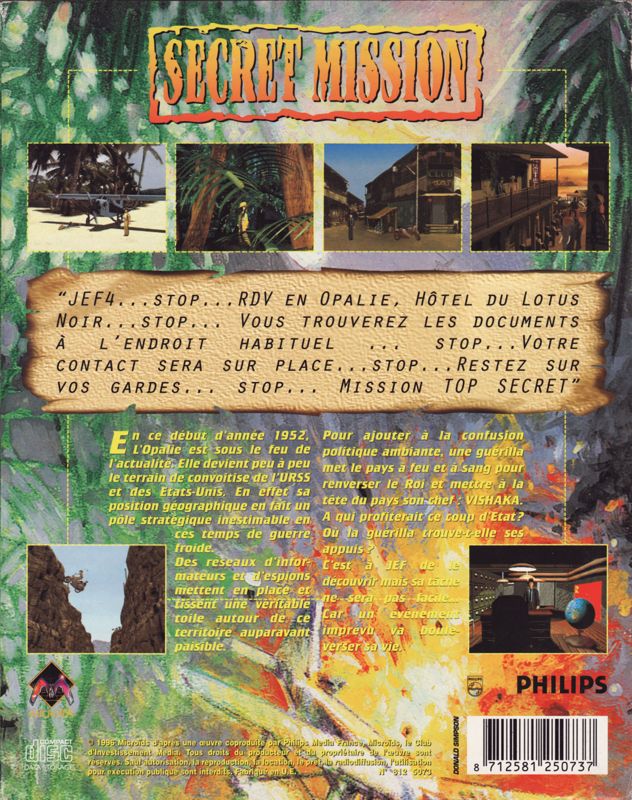 Back Cover for Secret Mission (DOS)
