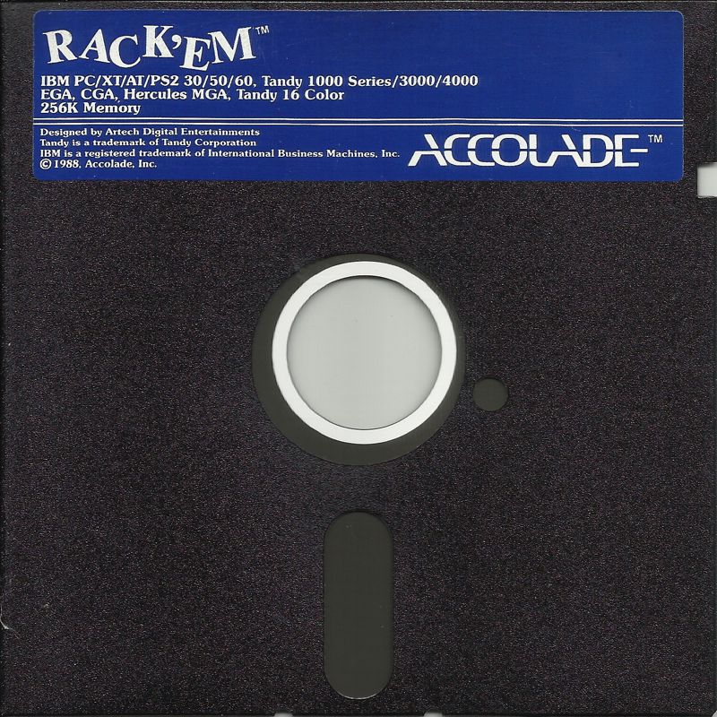 Media for Rack 'Em (DOS) (5.25" Release)