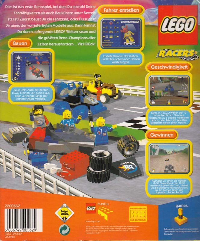 Back Cover for LEGO Racers (Windows)