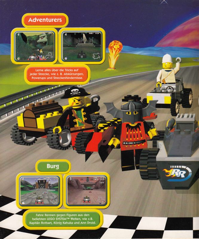 Inside Cover for LEGO Racers (Windows): left side