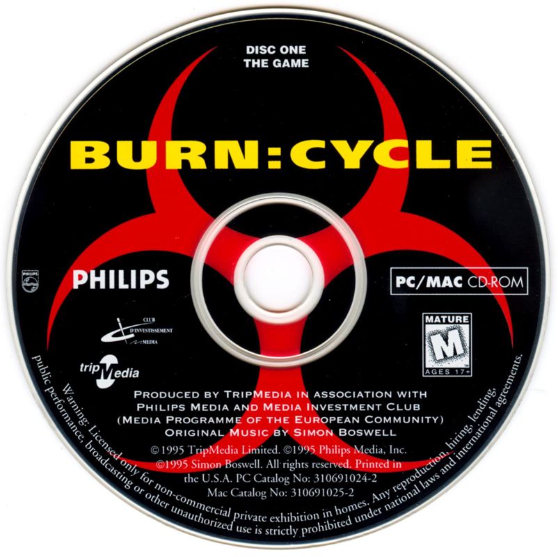 Media for Burn:Cycle (Macintosh and Windows 3.x) (Limited Edition release): Disc 1 (Game)