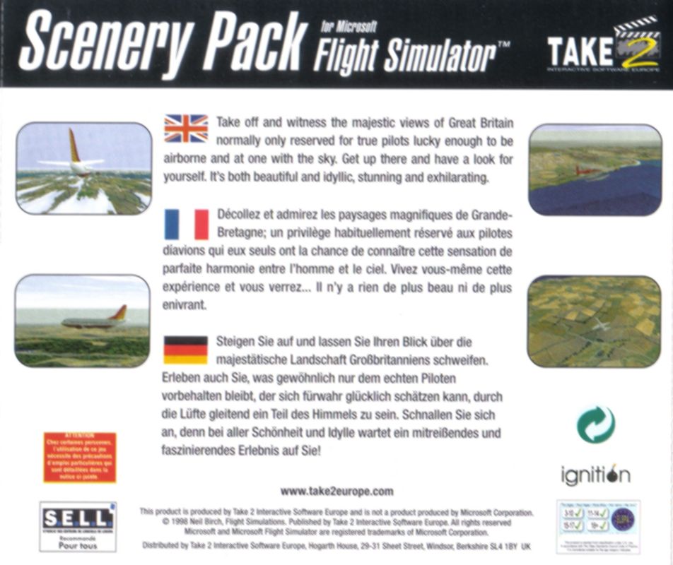 Other for Scenery Pack for Microsoft Flight Simulator: Great Britain Part 2 for Windows '95 (Windows): Jewel Case - Back
