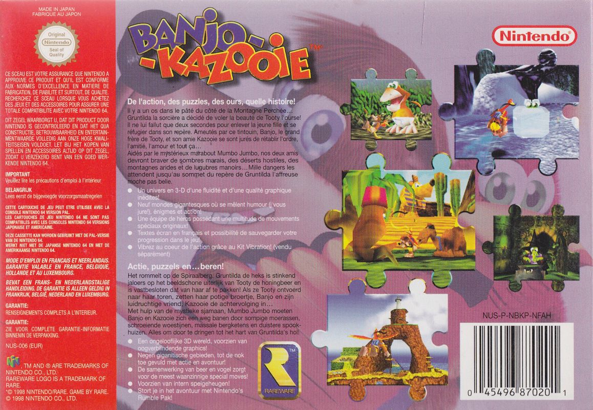 Back Cover for Banjo-Kazooie (Nintendo 64)