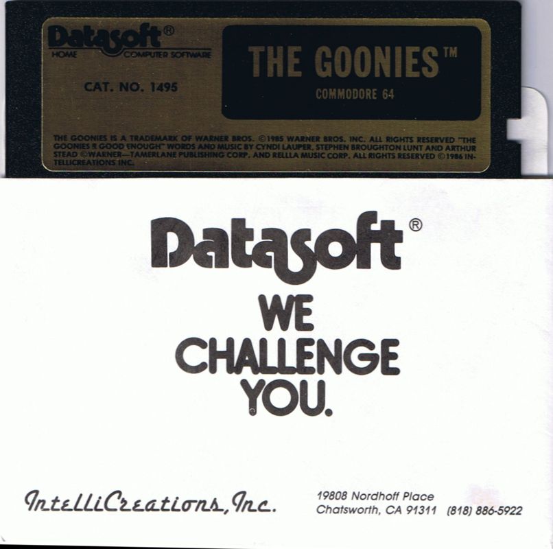 Media for The Goonies (Atari 8-bit and Commodore 64): Commodore 64 disk