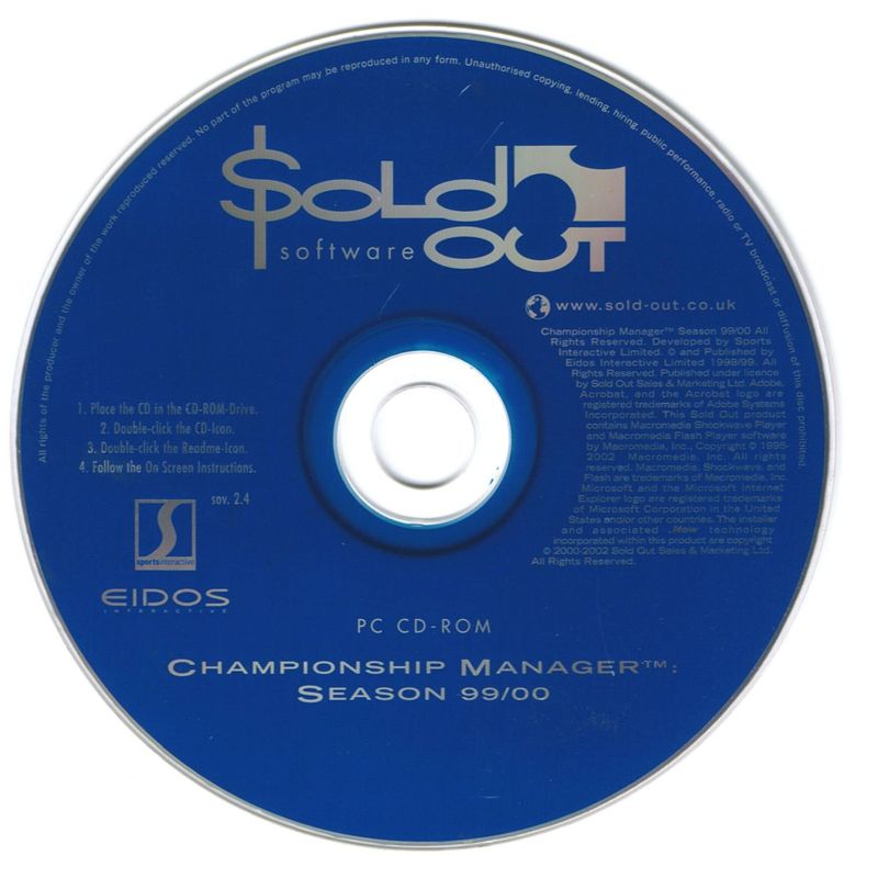 Media for Championship Manager: Season 99/00 (Windows) (Sold Out Software release)