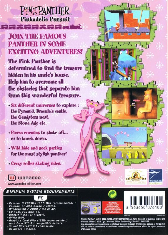 Back Cover for Pink Panther: Pinkadelic Pursuit (Windows)