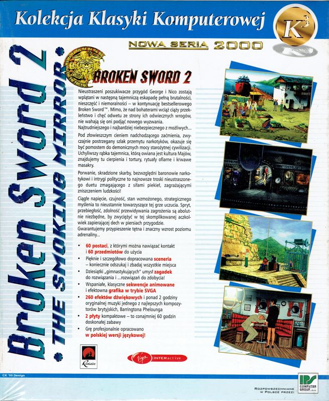 Back Cover for Broken Sword: The Smoking Mirror (Windows) (Kolekcja Klasyki Komputerowej release)